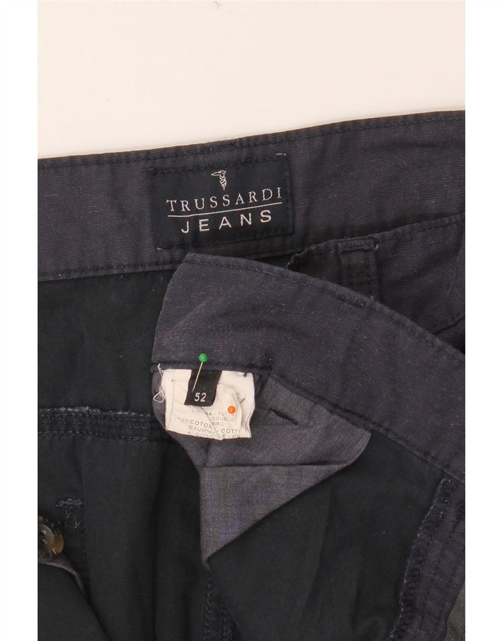 TRUSSARDI muške ravne chino hlače IT 52 XL W36 L34 tamnoplavi pamuk
