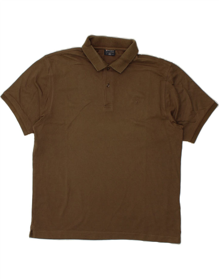 CHAMPION Mens Polo Shirt XL Khaki Cotton Vintage Champion and Second-Hand Champion from Messina Hembry 