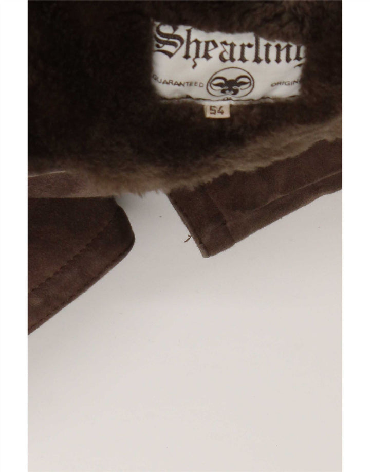 Vintage muška jakna s ovčicama IT 54 2XL Smeđe ovčice