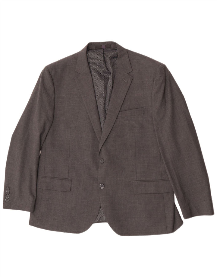 Marks & Spencer muška jakna sako s 2 gumba UK 44 XL sivi karirani vuneni