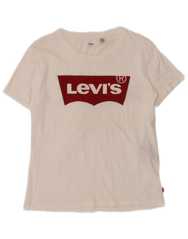 Levi's ženska majica kratkih rukava s grafičkim motivima, UK 10, mali bijeli pamuk
