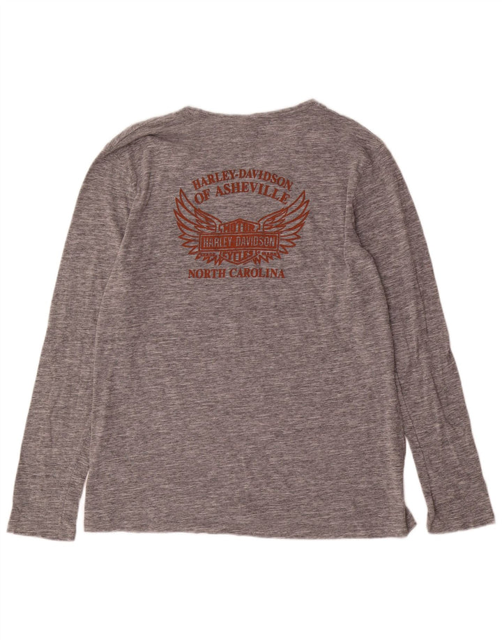 Harley Davidson muška grafička majica dugih rukava 2XL, sivi flekasti pamuk