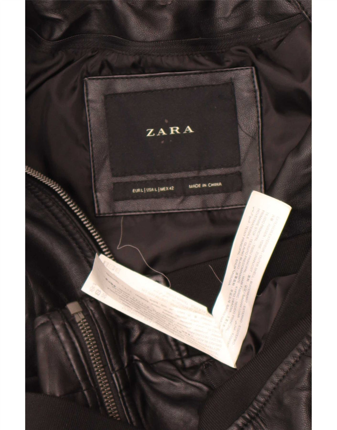Zara muška bomber jakna od umjetne kože UK 40 veliki crni poliester