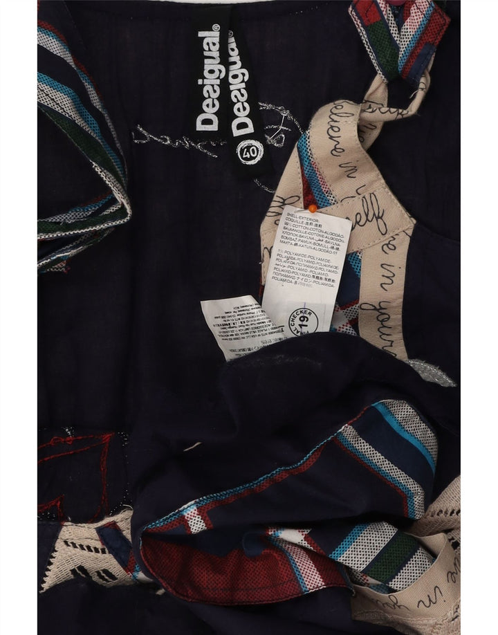 DESIGUAL Ženska grafička haljina A-kroja EU 40 srednje tamnoplava patchwork