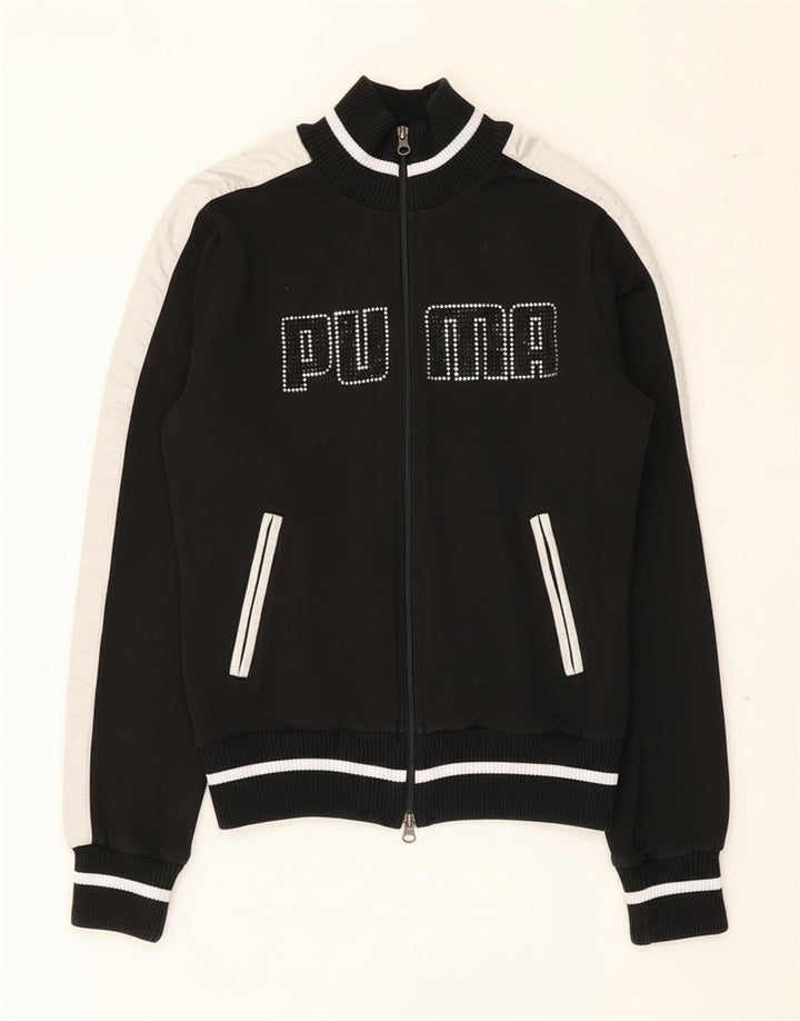 Puma ženska gornja jakna trenirke UK 12 srednje crne boje
