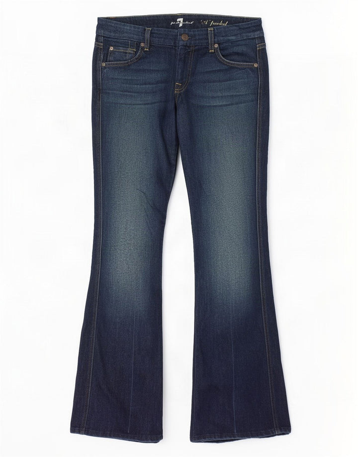 7 For All Mankind Ženske Bootcut traperice W30 L32 tamnoplavi pamuk