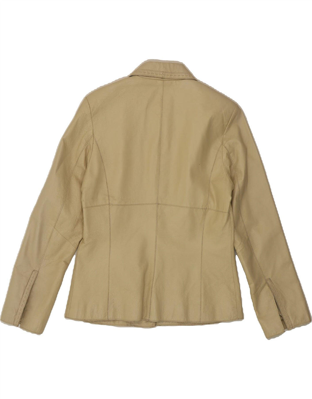 GREEN HOUSE Womens Leather Jacket IT 40 Small Beige Floral Leather Vintage Green House and Second-Hand Green House from Messina Hembry 