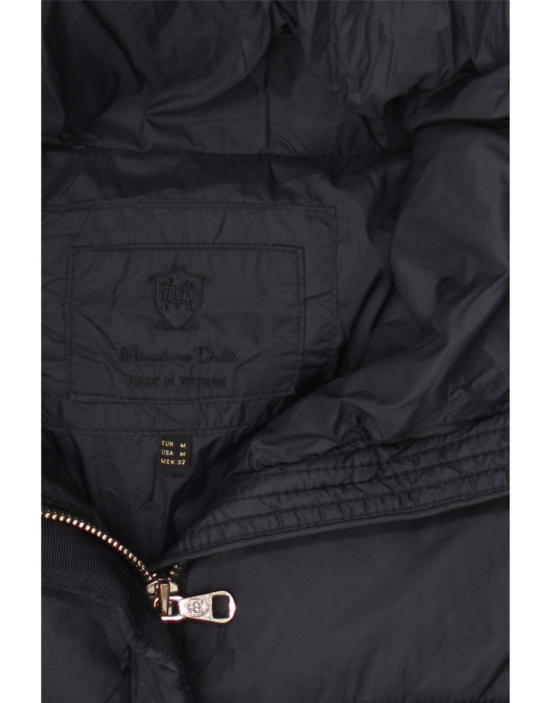MASSIMO DUTTI Womens Padded Coat UK 14 Medium Navy Blue Nylon Vintage Massimo Dutti and Second-Hand Massimo Dutti from Messina Hembry 