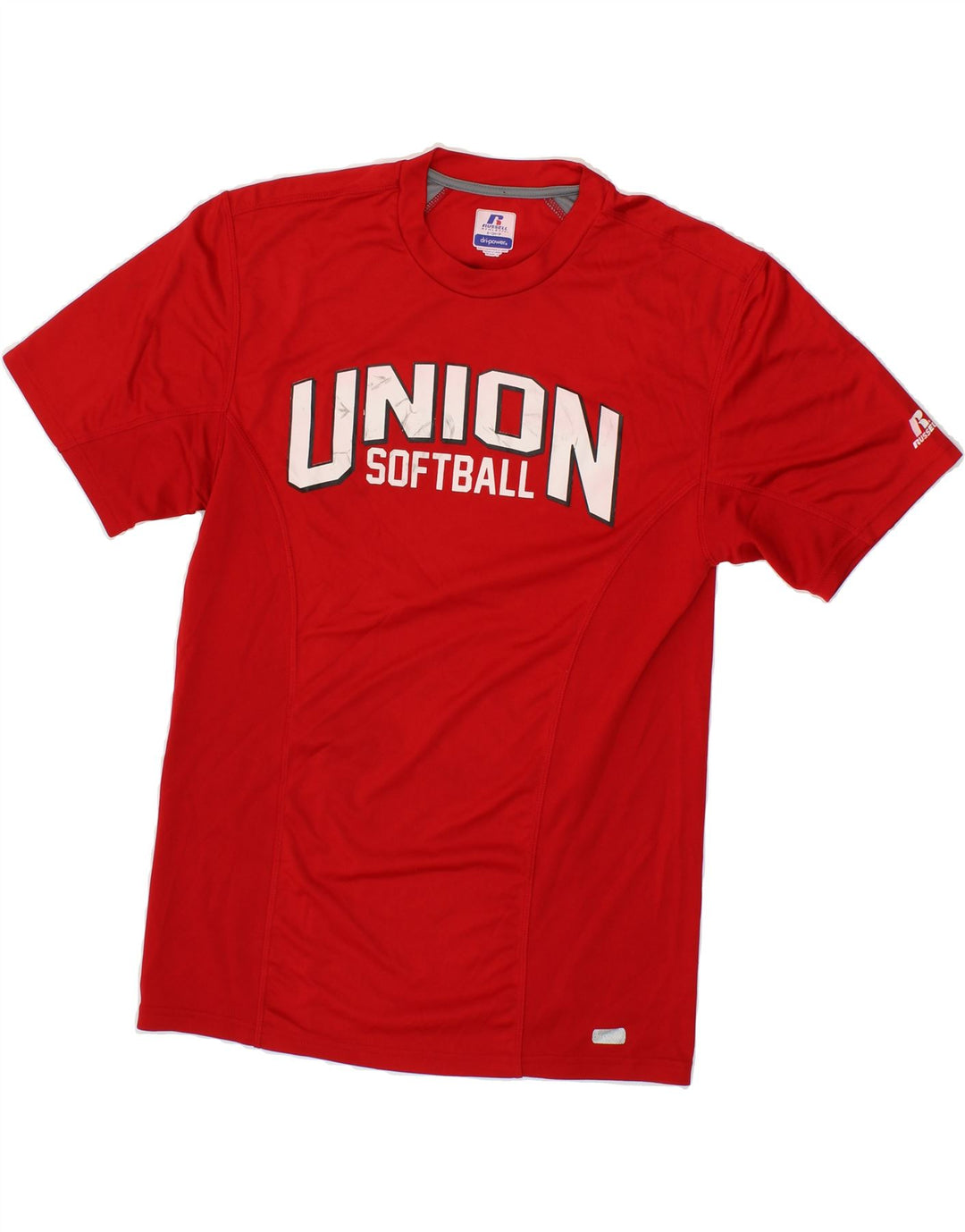 RUSSELL ATHLETIC Mens Graphic T-Shirt Top Small Red Polyester Vintage Russell Athletic and Second-Hand Russell Athletic from Messina Hembry 