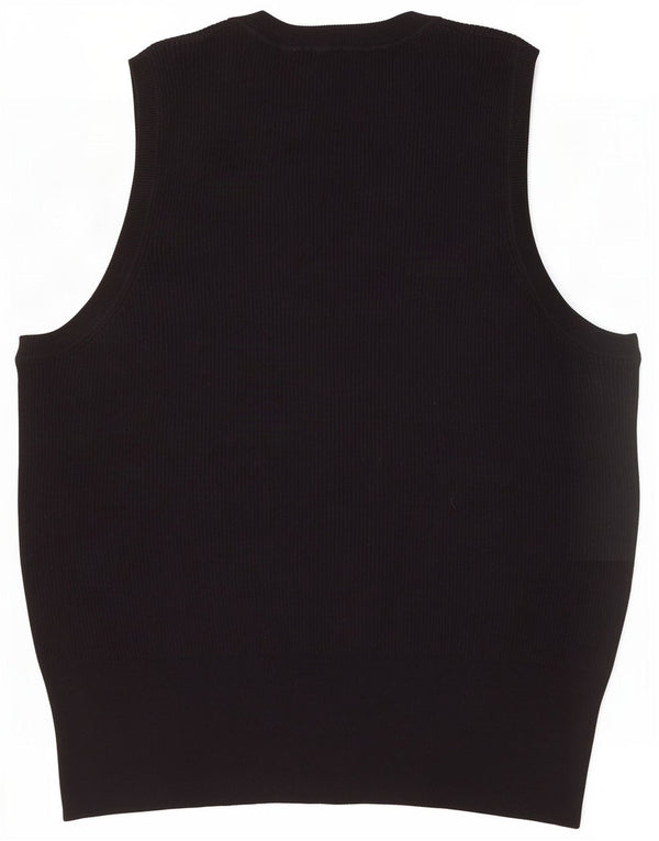 Marks & Spencer Womens Vest Tank Top UK 24 4XL Black Viscose