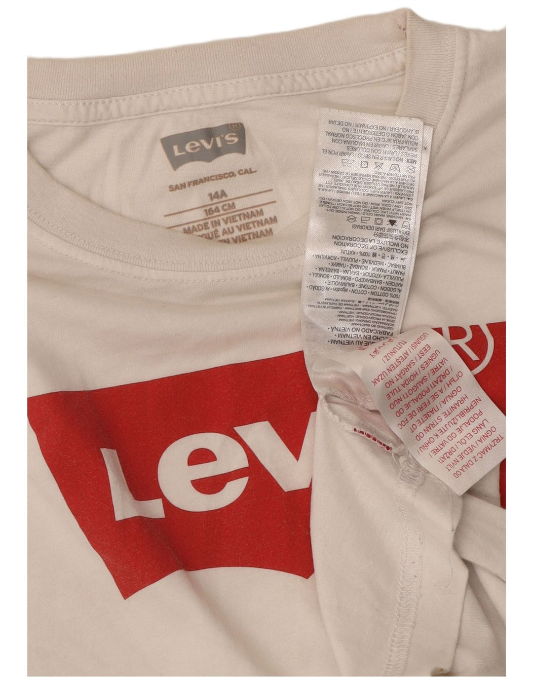 LEVI'S majica kratkih rukava za djevojčice, 13-14 godina, bijeli pamuk