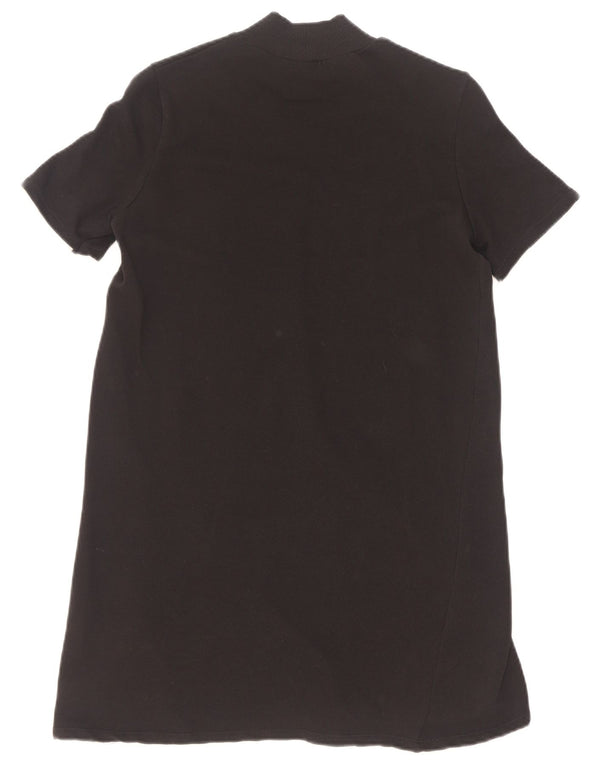 Zara ženska Trafaluc T-shirt haljina UK 10 Mala crna pamuk