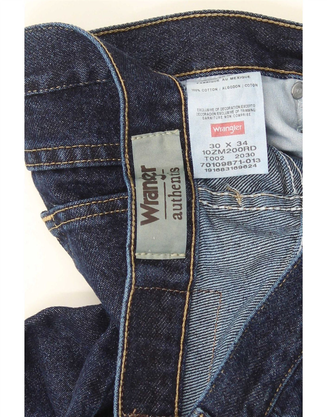 Wrangler muške autentične ravne traperice W30 L34 tamnoplavi pamuk