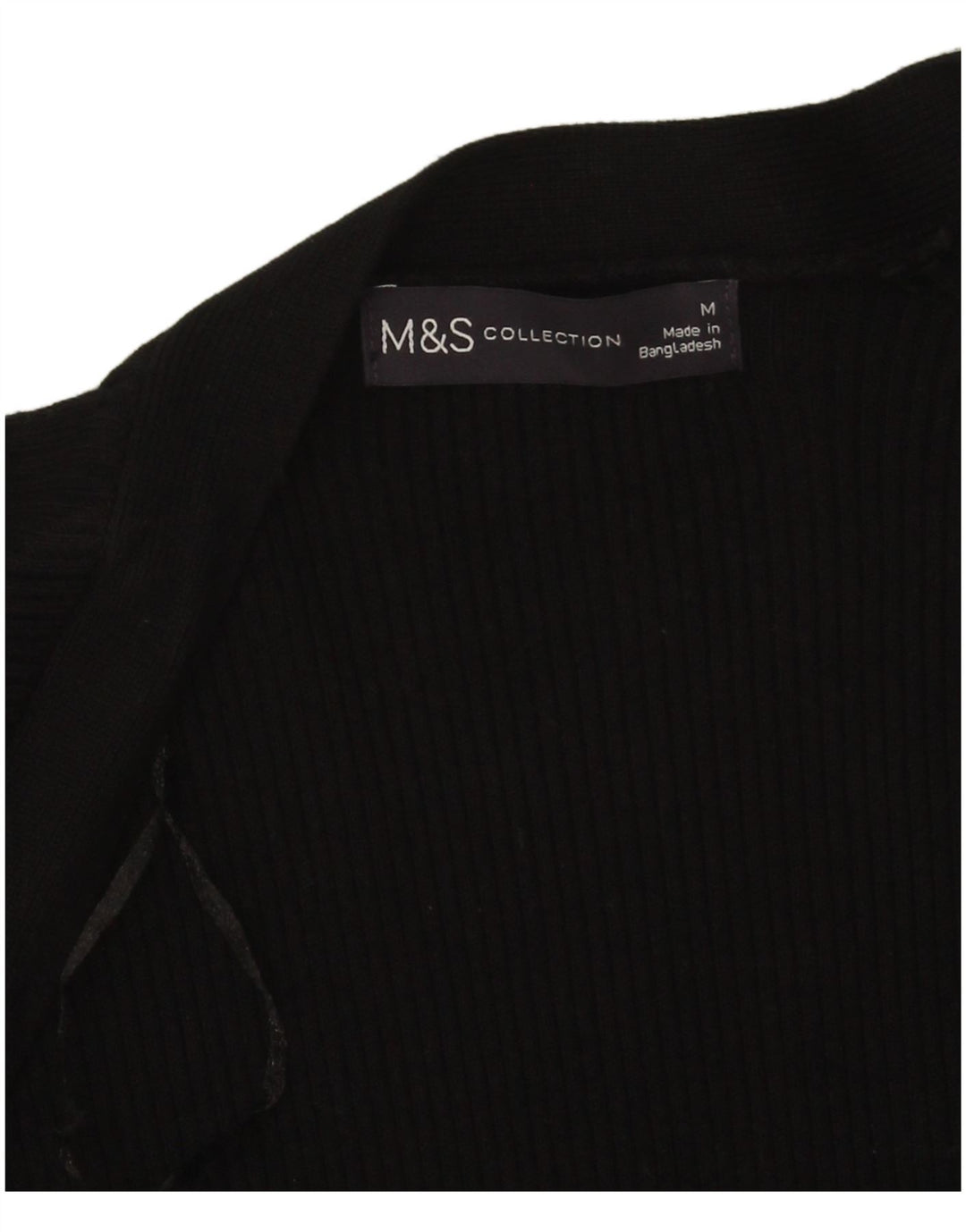 Marks & Spencer ženski otvoreni kardigan pulover UK 14 Srednja crna viskoza