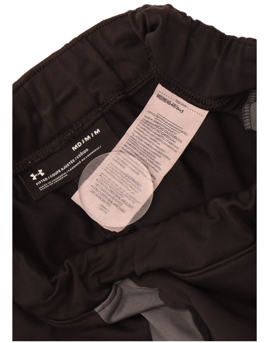 UNDER ARMOUR Mens Tracksuit Trousers Medium Black Colourblock Polyester