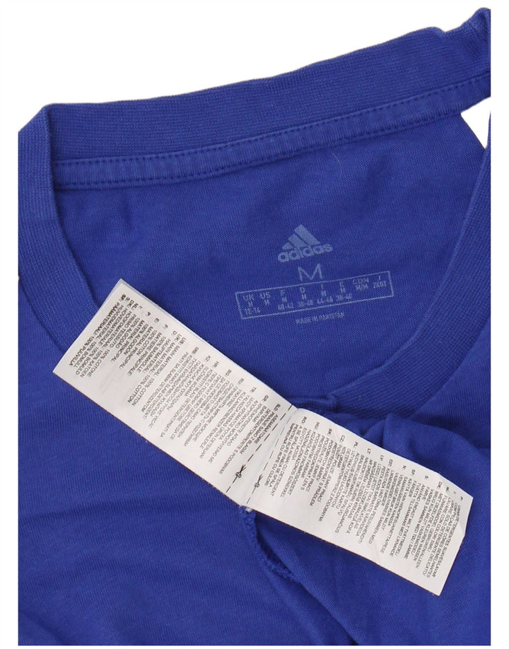 ADIDAS ženska majica kratkih rukava UK 12/14 srednje plavi pamuk