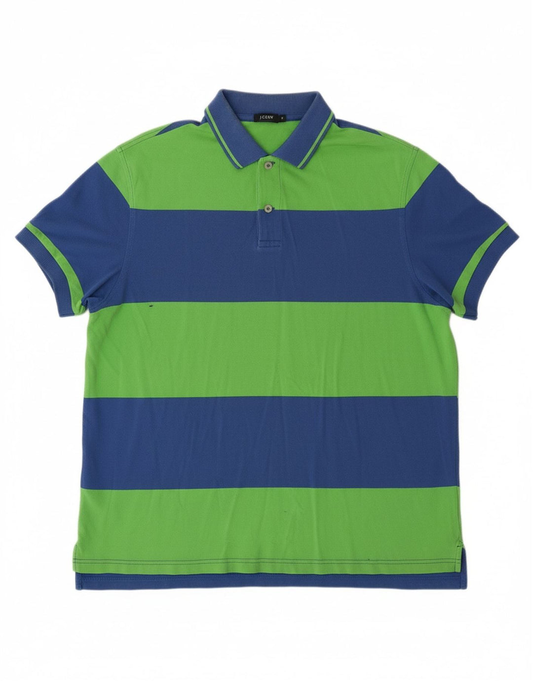 J. CREW Mens Polo Shirt Medium Green Colourblock