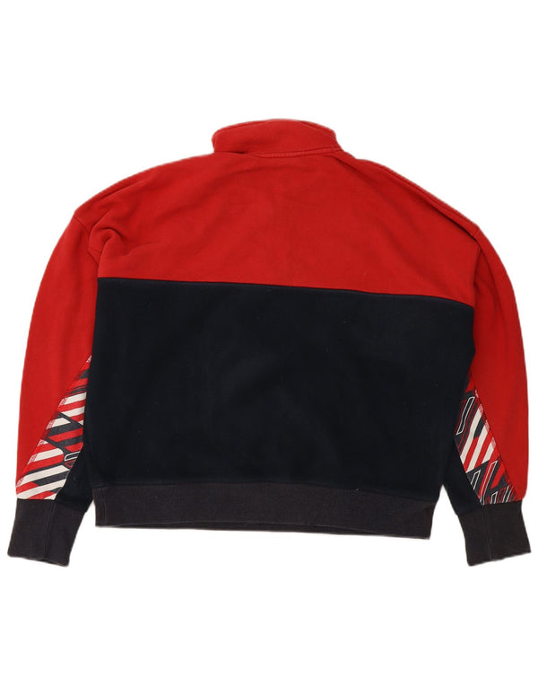 SUPERDRY ženski kratki kratki džemper od flisa UK 16 Veliki crveni blok boja