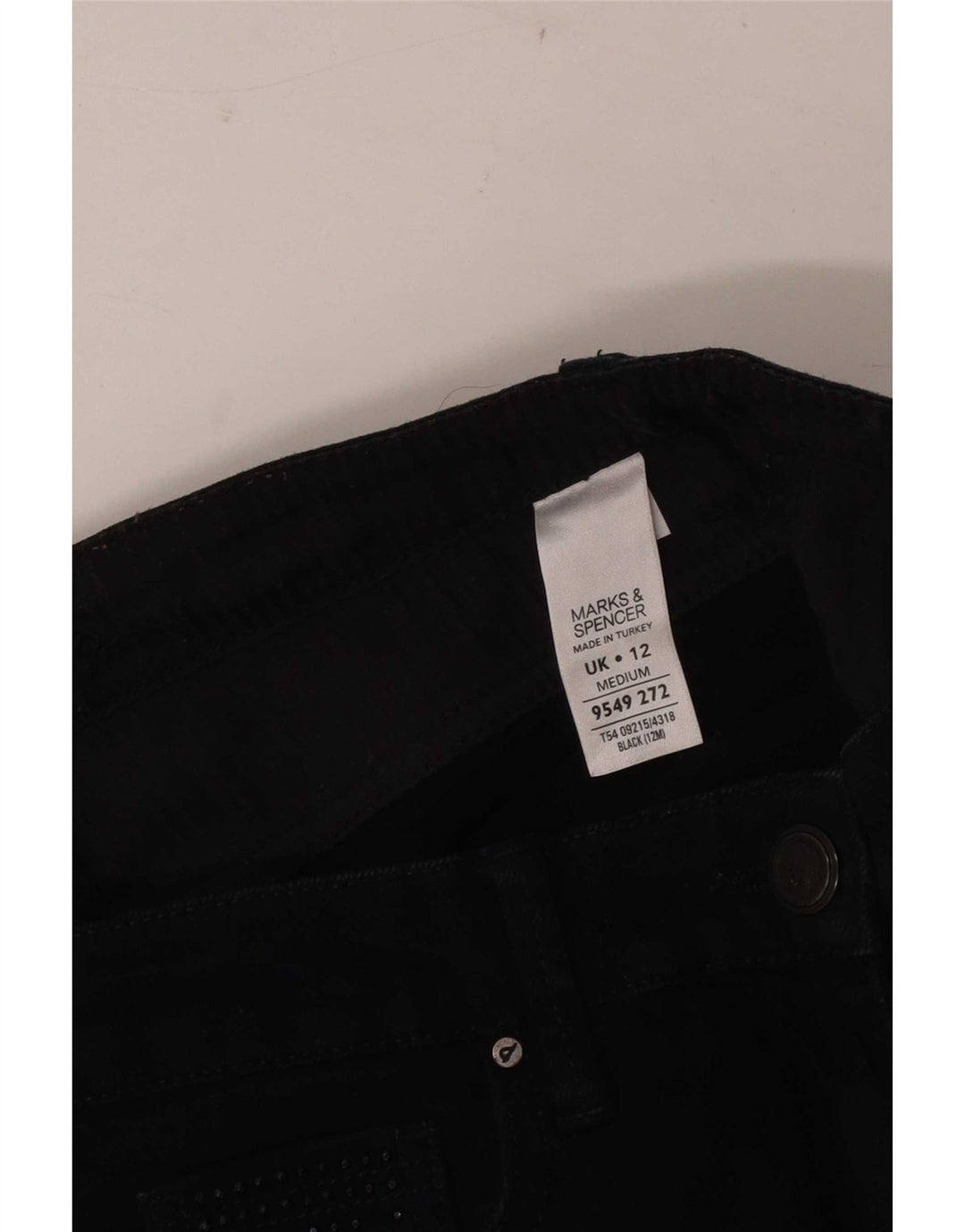 Marks & Spencer ženske traperice Bootcut UK 12 srednje W30 L30 crni pamuk
