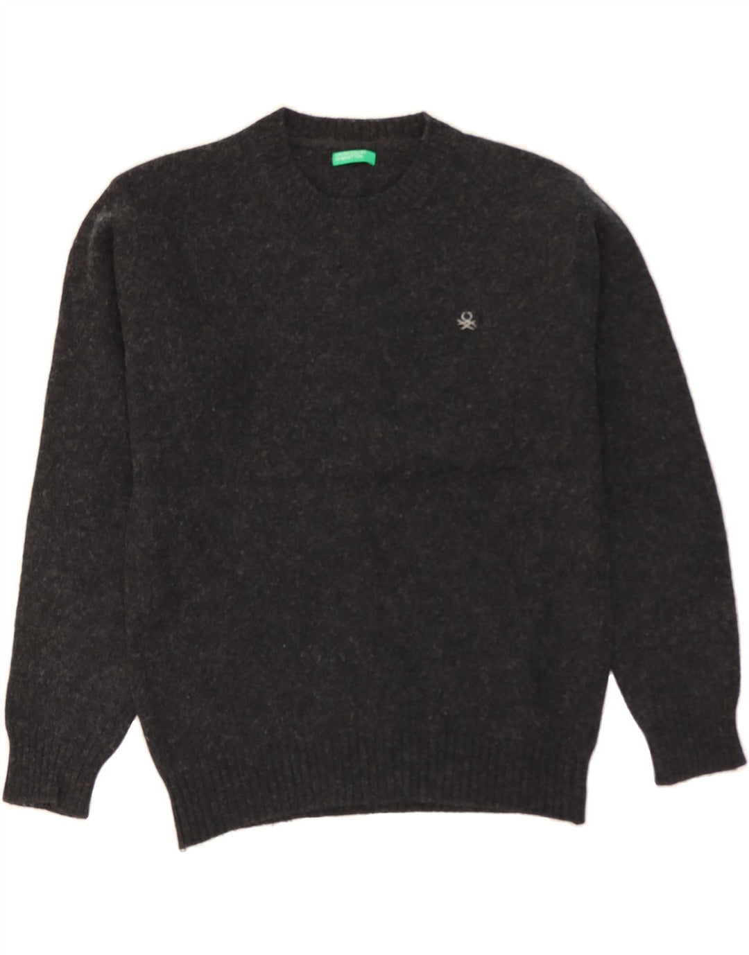 BENETTON Womens Crew Neck Jumper Sweater UK 14 Medium Grey Vintage Benetton and Second-Hand Benetton from Messina Hembry 