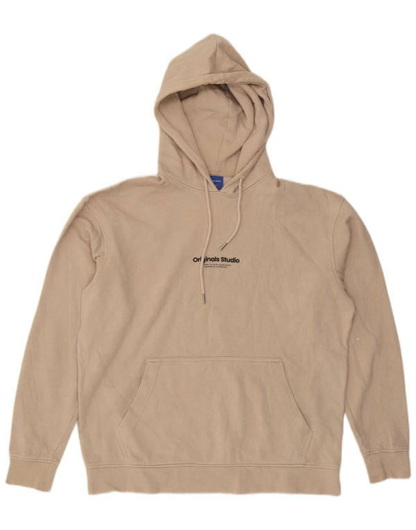 Jack & Jones muška majica s kapuljačom XL bež pamuk