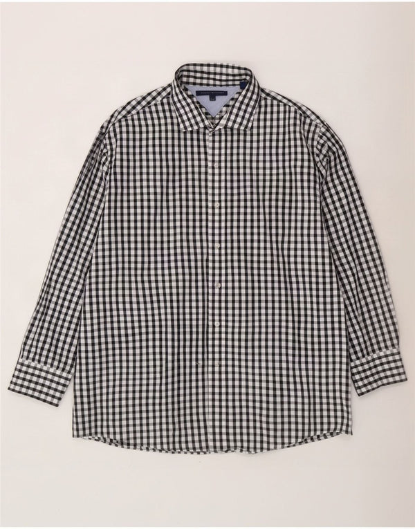 Tommy Hilfiger muška košulja veličina 17 1/2 XL crni pamuk od ginghama