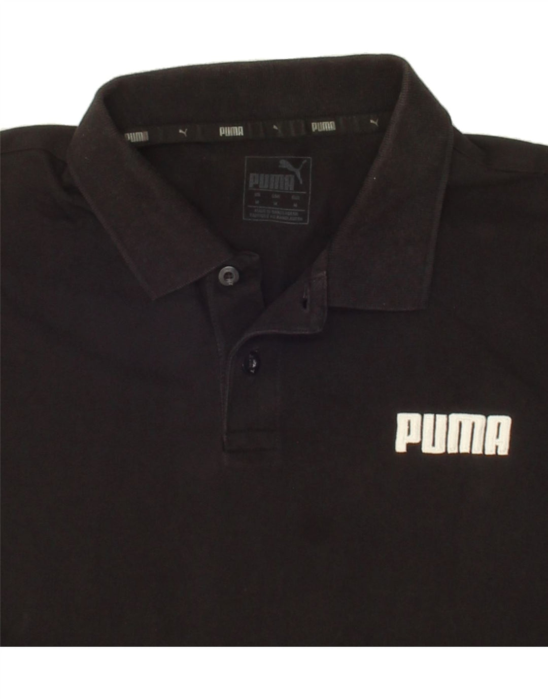 PUMA Mens Polo Shirt Medium Black Cotton Vintage Puma and Second-Hand Puma from Messina Hembry 