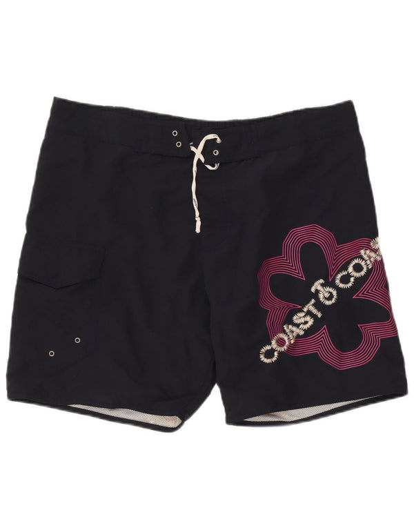 Coast Mens Graphic Swimming Shorts Large  Navy Blue Polyester