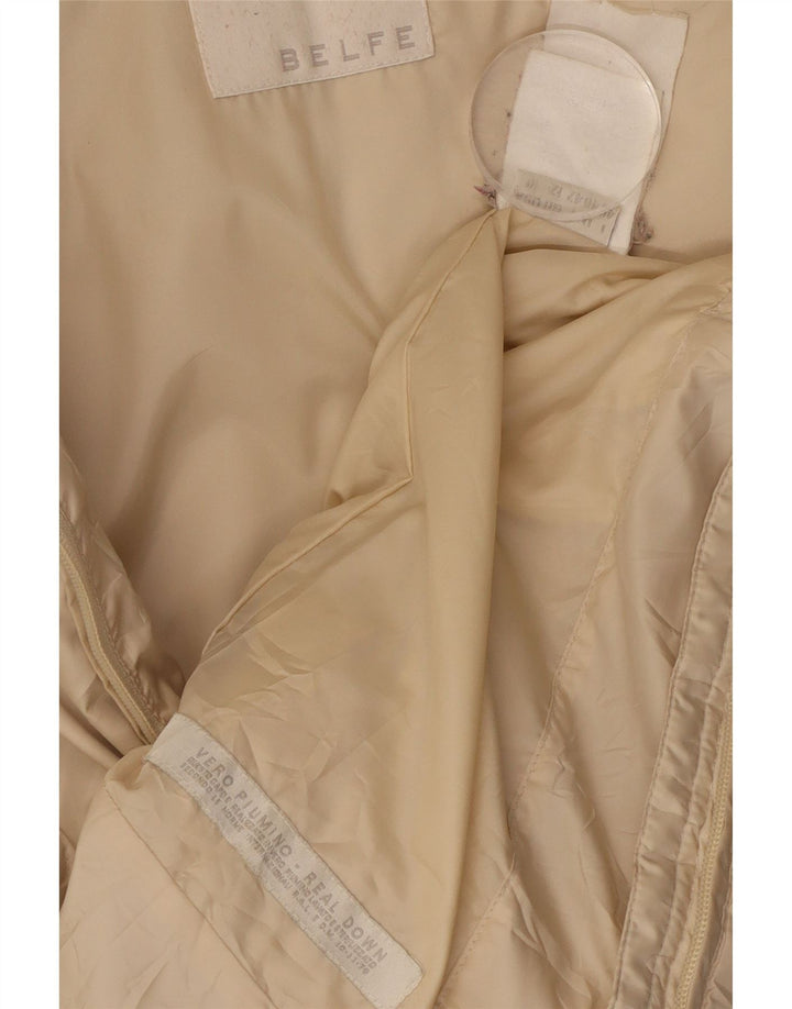 BELFE Womens Padded Jacket UK 12 Medium Beige