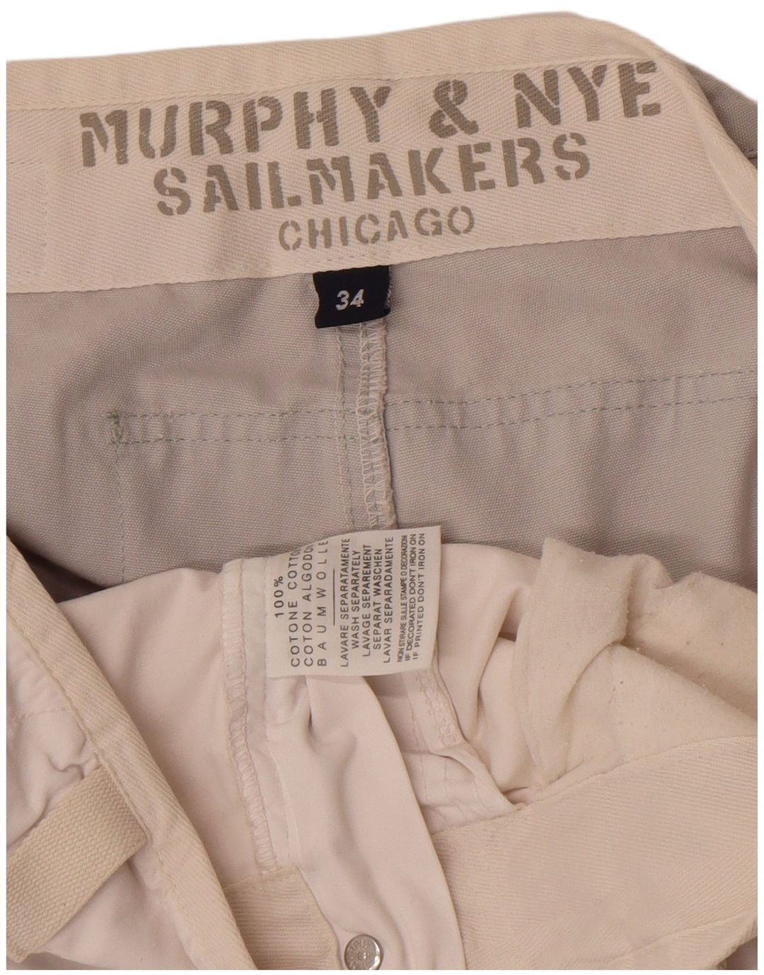 Murphy & Nye muške chino hlače Sailmakers W34 velike bijele boje