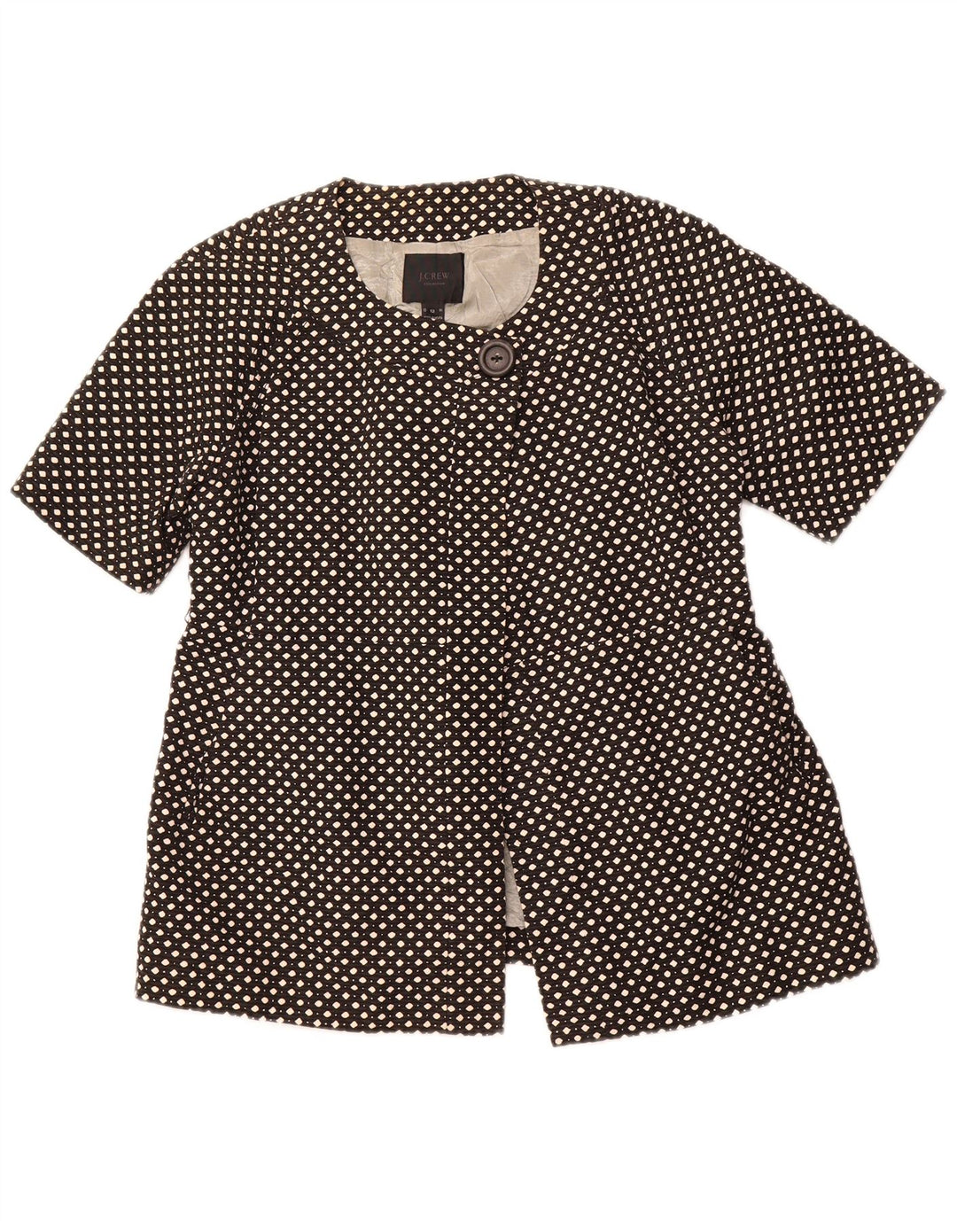 J. CREW Ženska jakna s jednim gumbom US 12 Large Black Spotted
