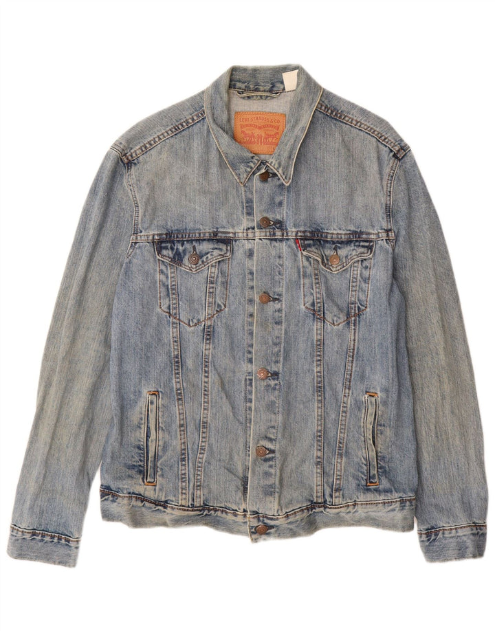 LEVI'S Mens Denim Jacket UK 40 Large Blue Cotton