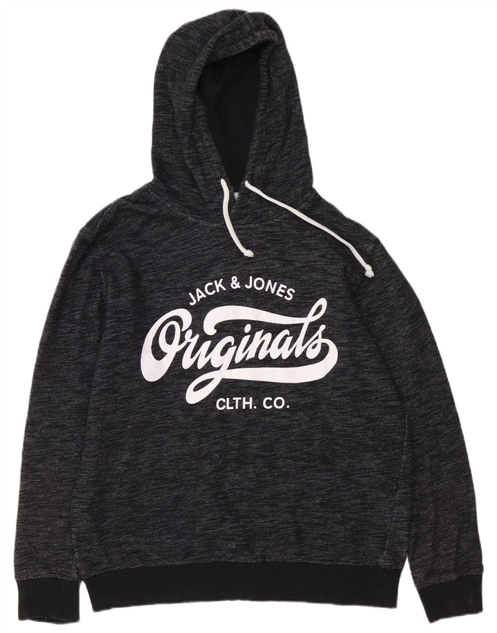JACK & JONES muška majica s kapuljačom s kapuljačom, veliki sivi pjegavi poliester
