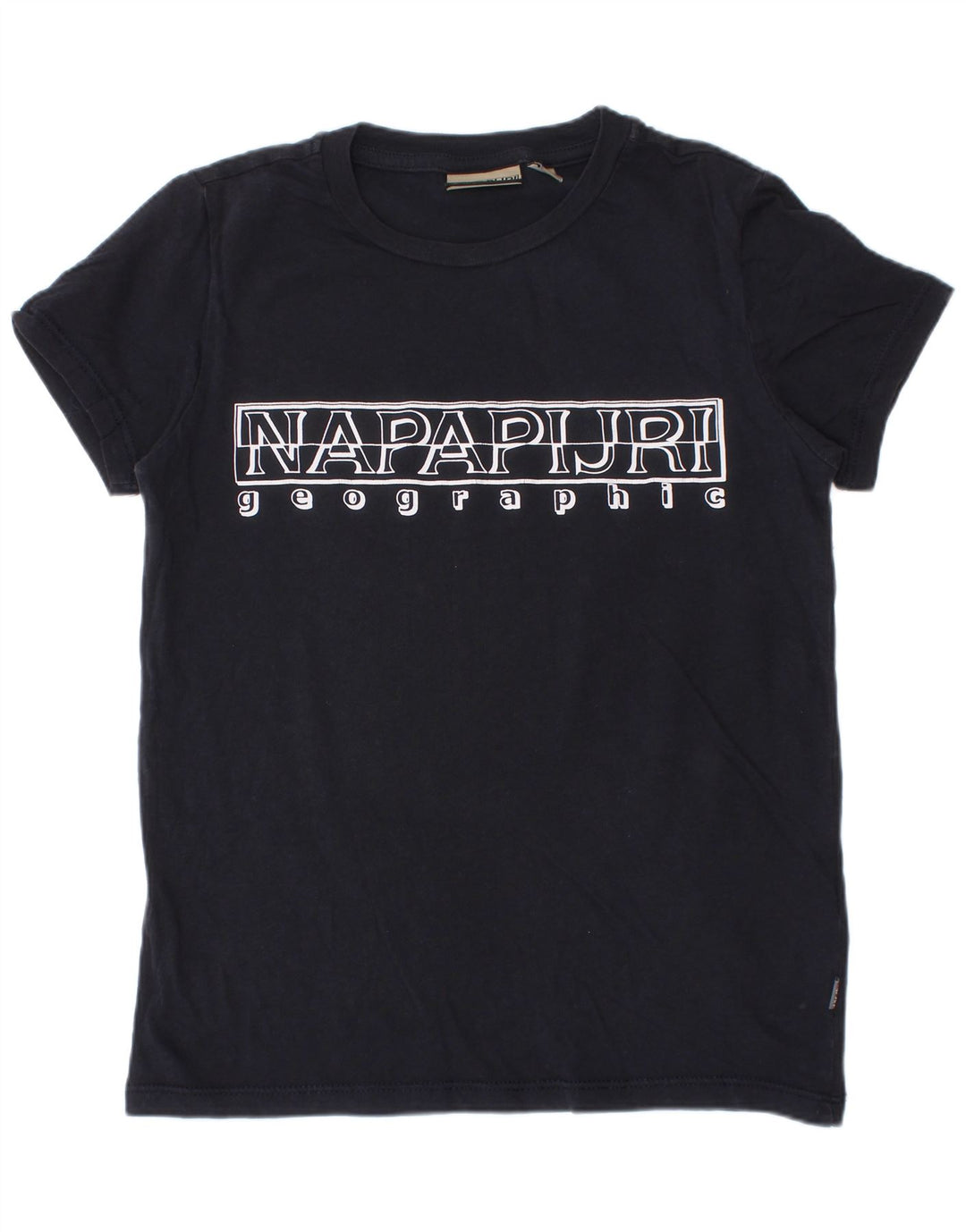 NAPAPIJRI Boys Geographic Graphic T-Shirt Top 7-8 Years Mornarsko plavi pamuk