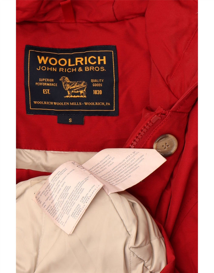 Woolrich ženska podstavljena jakna s kapuljačom UK 10 Mala crvena pamuk