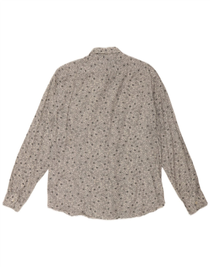 TED BAKER Muška košulja, veličina 3, srednje bijeli cvjetni pamuk