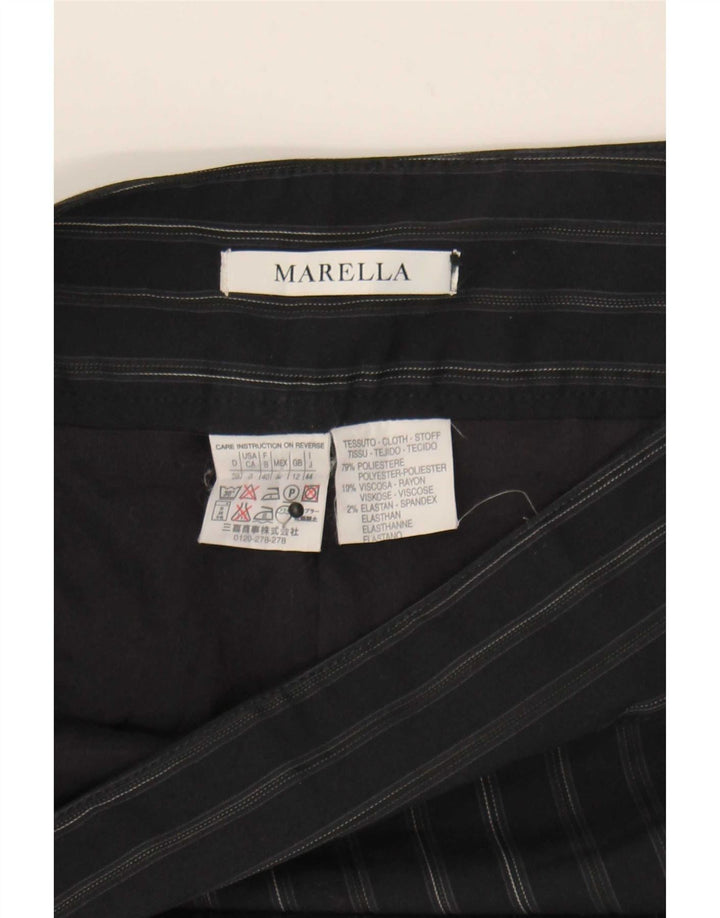 Marella ženska mini suknja UK 12 srednje veličine W32 tamnoplavi poliester na pruge