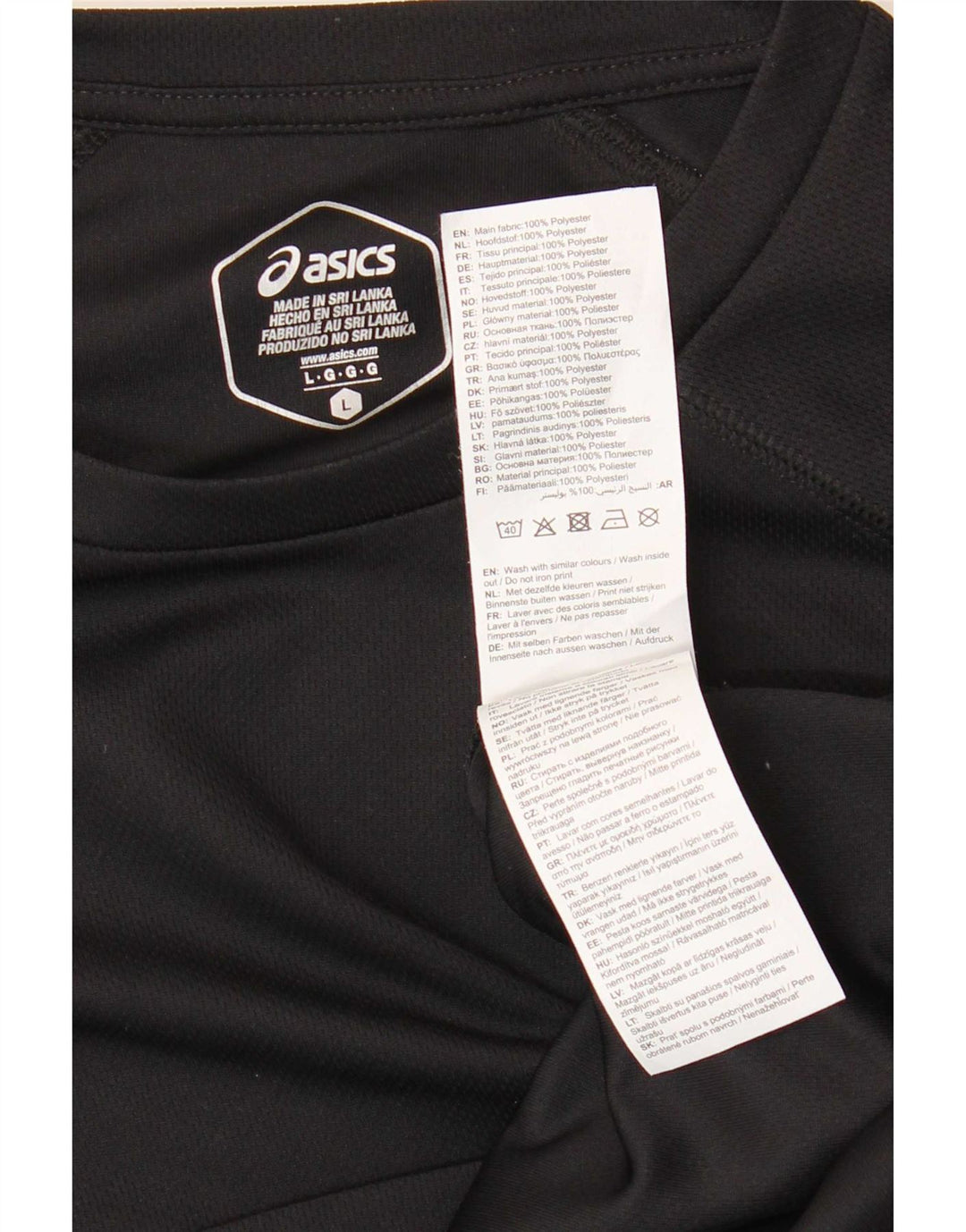 Asics Muška majica kratkih rukava Veliki crni poliester