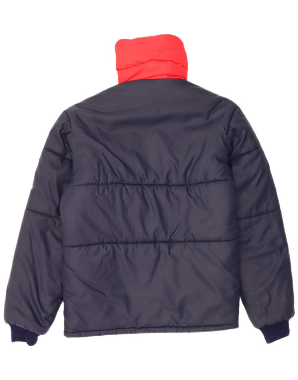 Vintage Mens Reversible Padded Jacket UK 38 Medium Navy Blue Colourblock