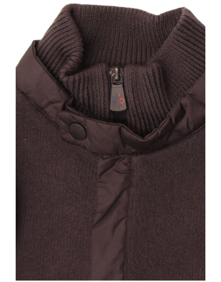 Moncler muški džemper s izrezom i velikim sivim vunenim puloverom