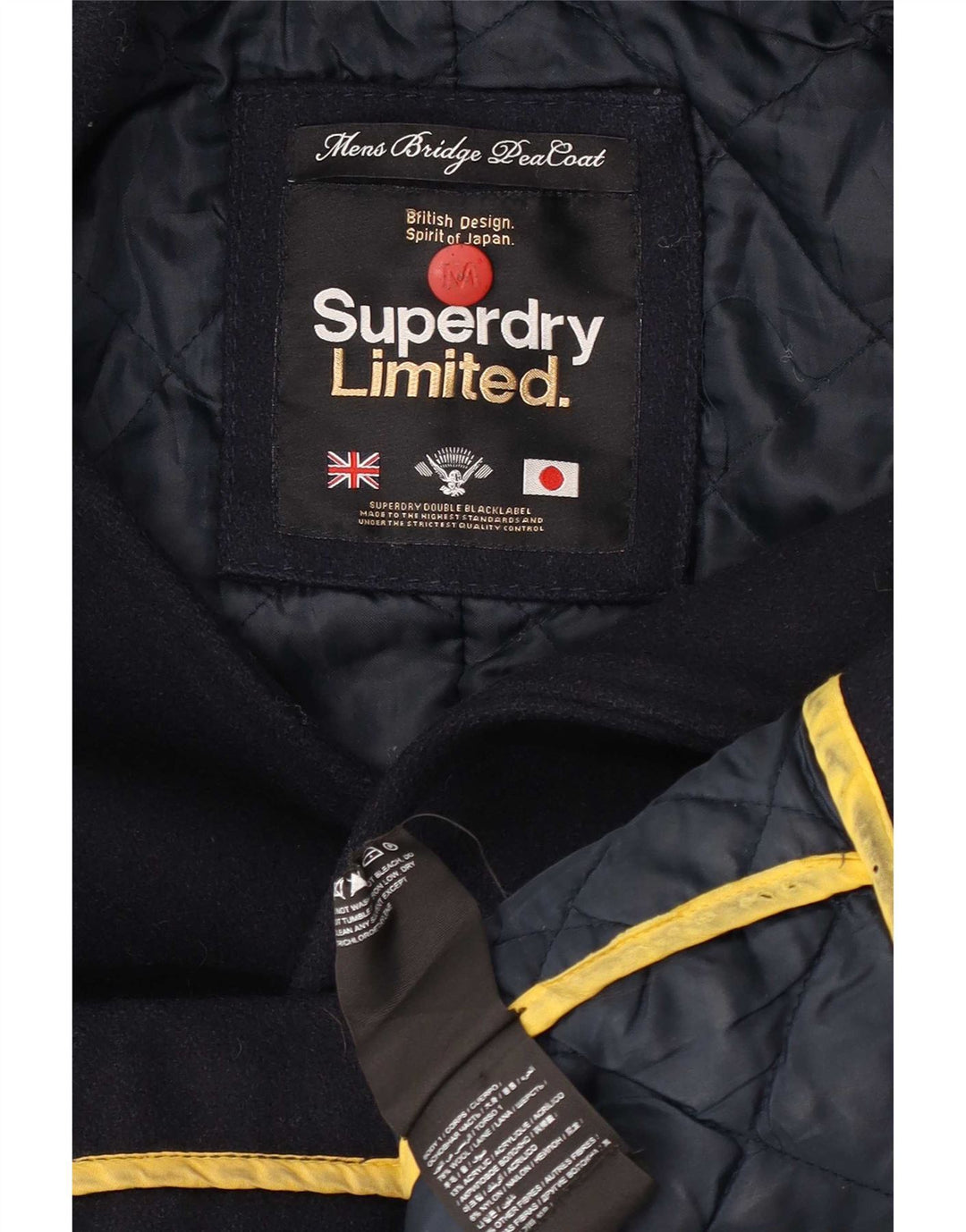 Superdry muški graškasti kaput UK 38 srednje tamnoplava vuna