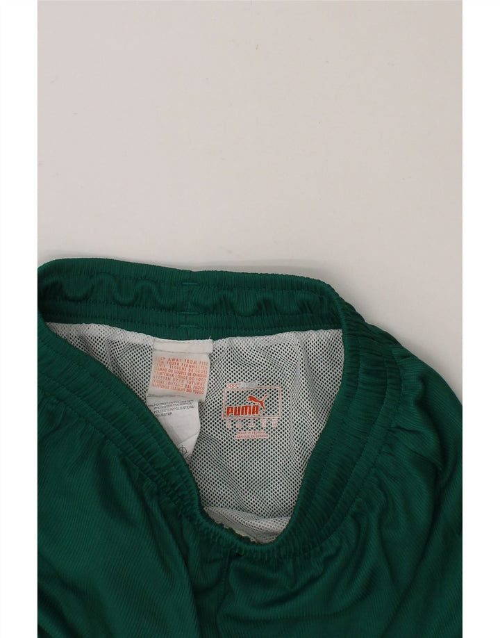 PUMA Boys Sport Shorts 11-12 Years Green Colourblock Polyester Vintage Puma and Second-Hand Puma from Messina Hembry 
