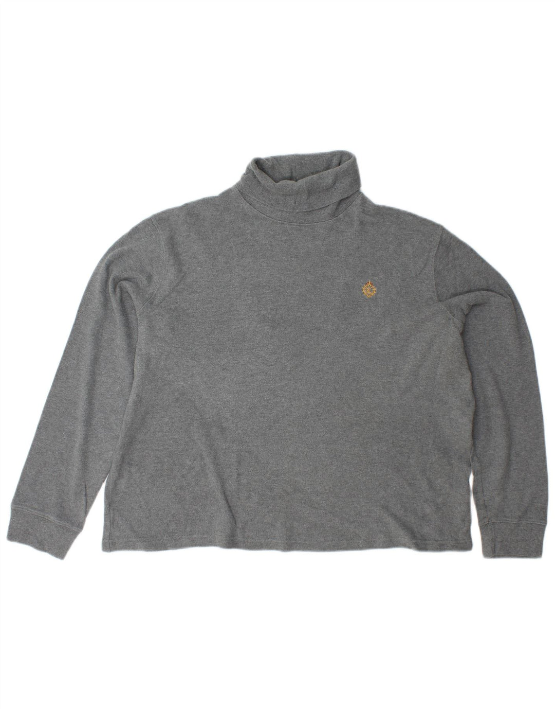 RALPH LAUREN Ženski pulover s rol izrezom UK 18 XL Sivi pamuk