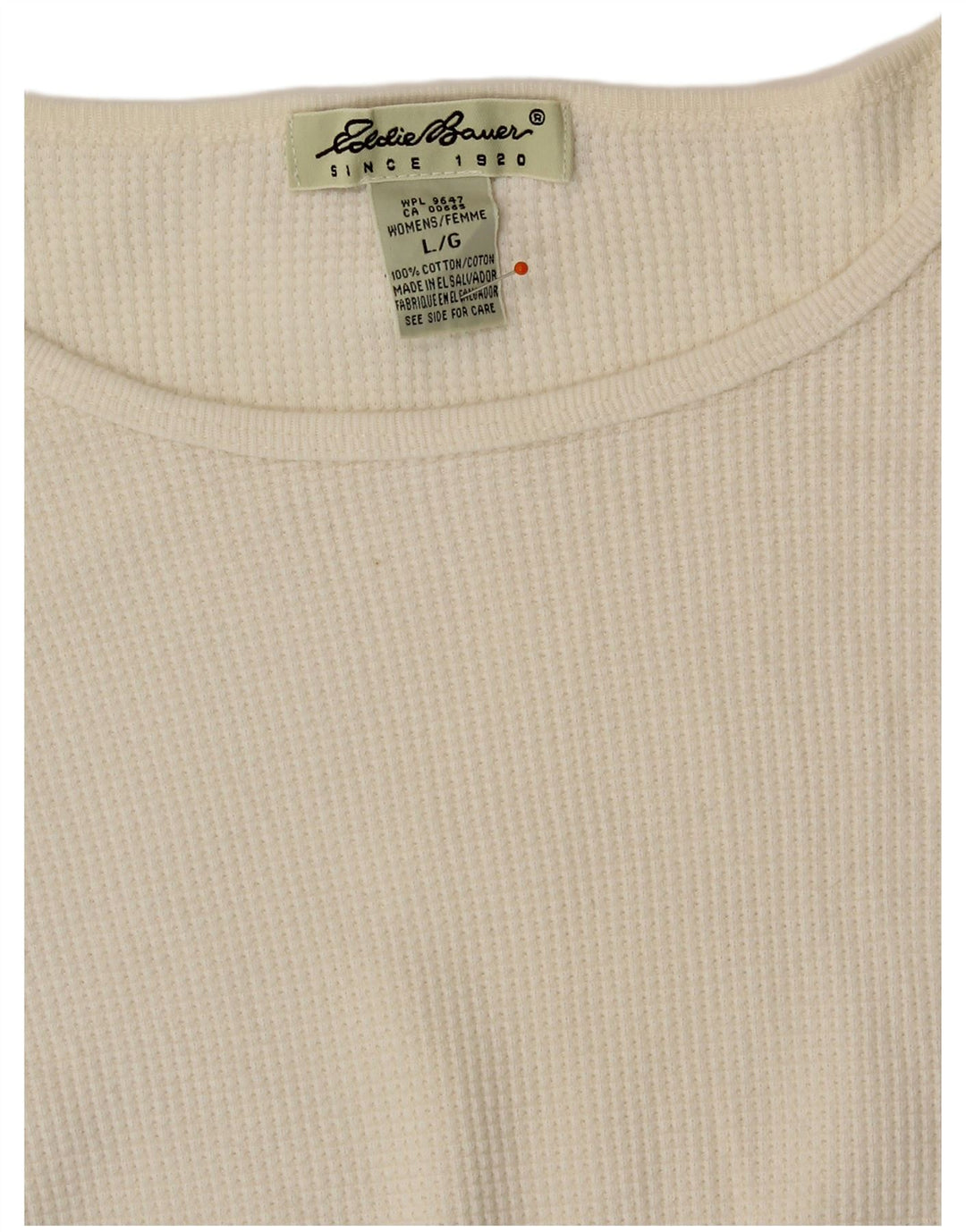 EDDIE BAUER Ženska majica dugih rukava UK 16 Large Off White Pamuk