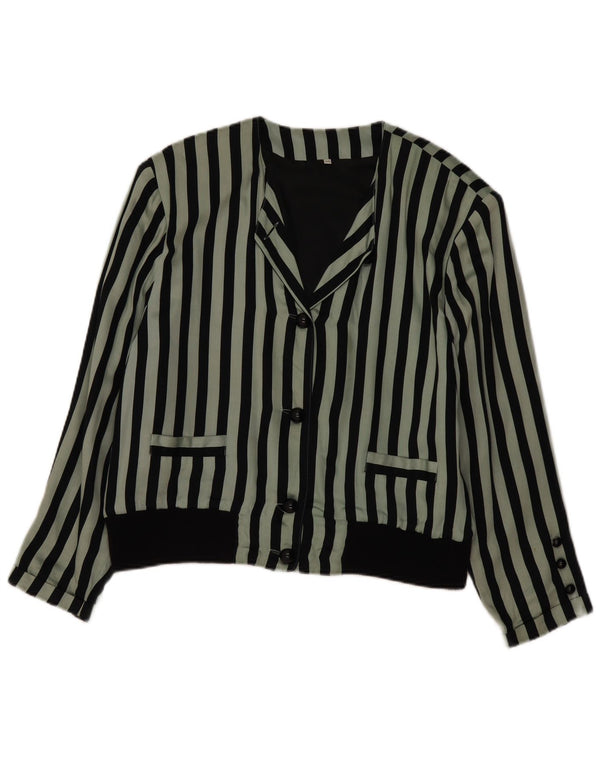 Vintage ženska bluza košulja EU 44 XL Zelena prugasta viskoza