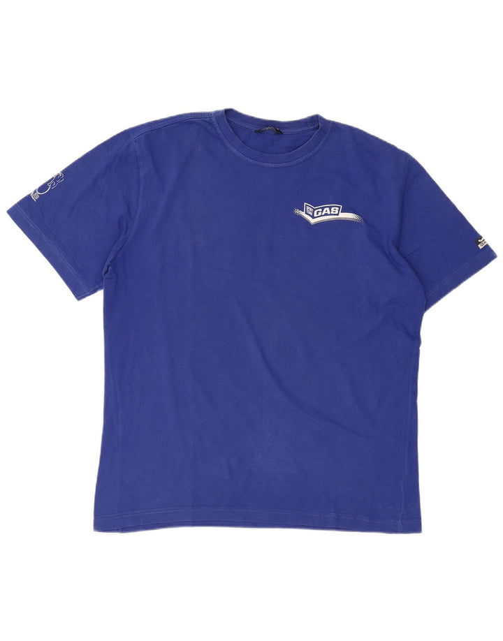 GAS Velika plava pamučna majica s grafičkim motivima