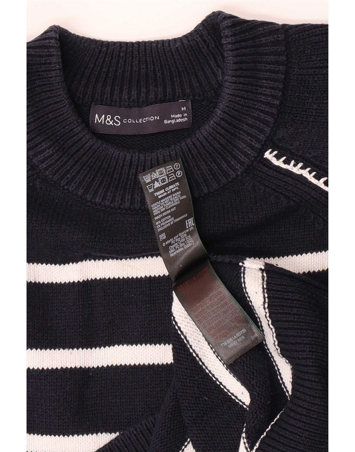 Marks & Spencer muški džemper s okruglim izrezom srednje tamnoplave pruge