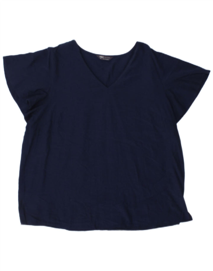 Top ženska bluza Marks & Spencer UK 20 2XL tamnoplava viskoza