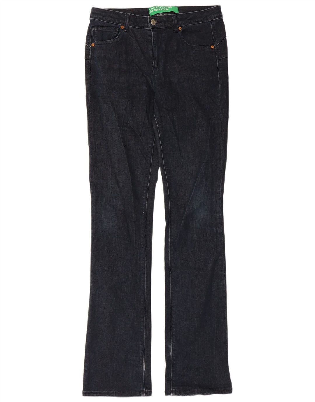 Ženske traperice Benetton Bootcut W30 L34 tamnoplave