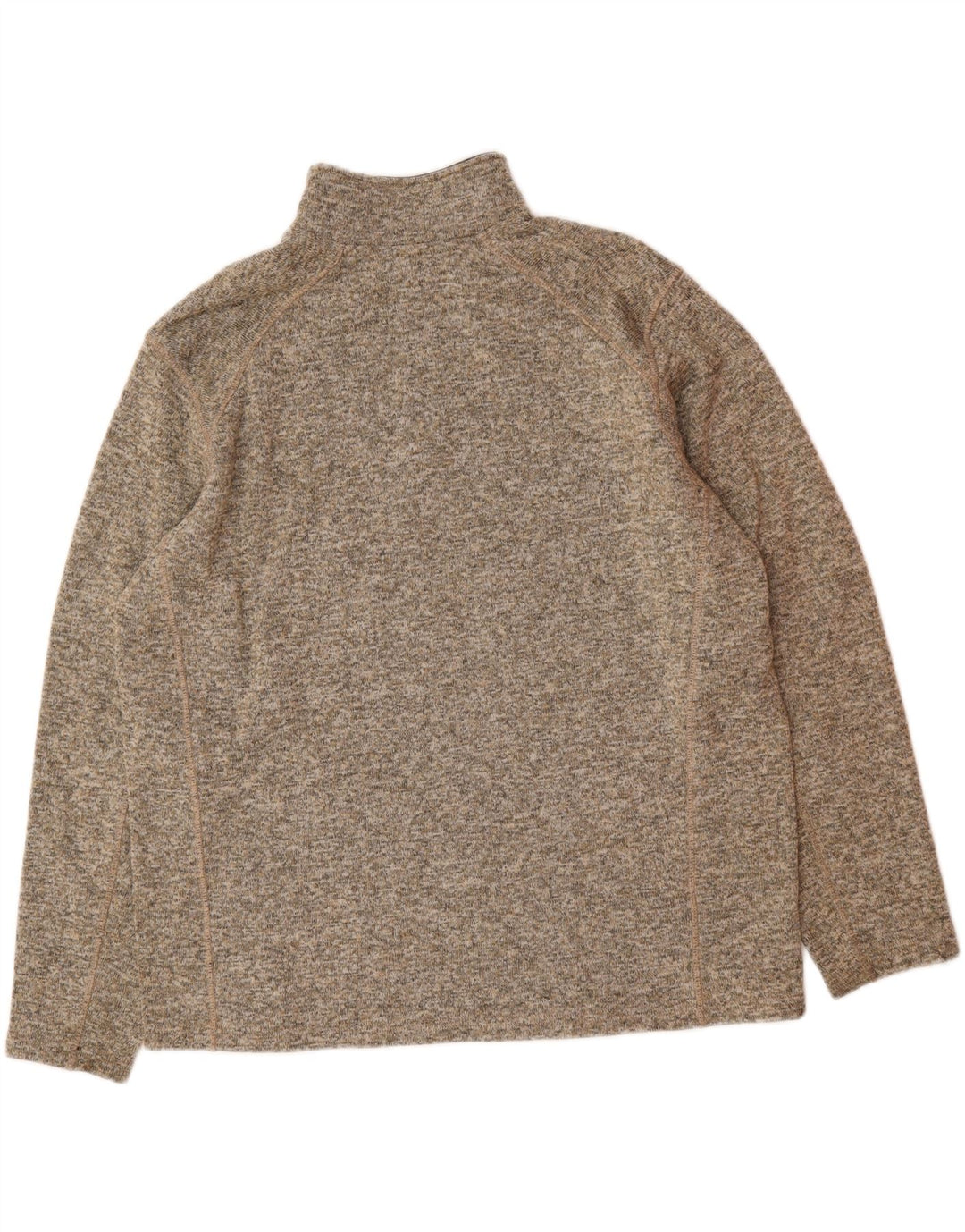 EDDIE BAUER Mens Zip Neck Sweatshirt Jumper 2XL Grey Flecked Polyester Vintage Eddie Bauer and Second-Hand Eddie Bauer from Messina Hembry 